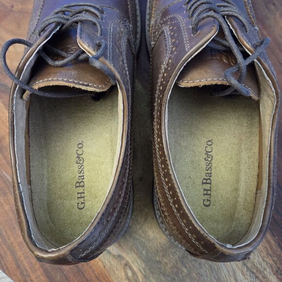 G.H. BASS & Co Classic Wingtip Brogue Windsor Oxford Men's 10.5 Brown Heritage - Picture 11 of 12